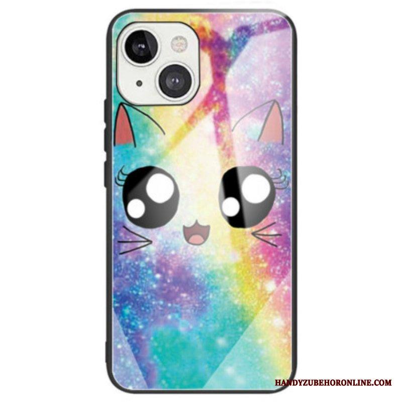 Kuori iPhone 14 Deco Cat Karkaistu Lasi