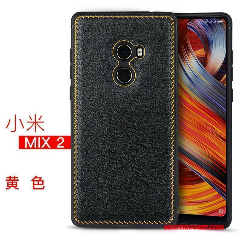 Mi Mix 2 Kuori Pieni Kotelo Luova Suojaus Aito Nahka All Inclusive Keltainen