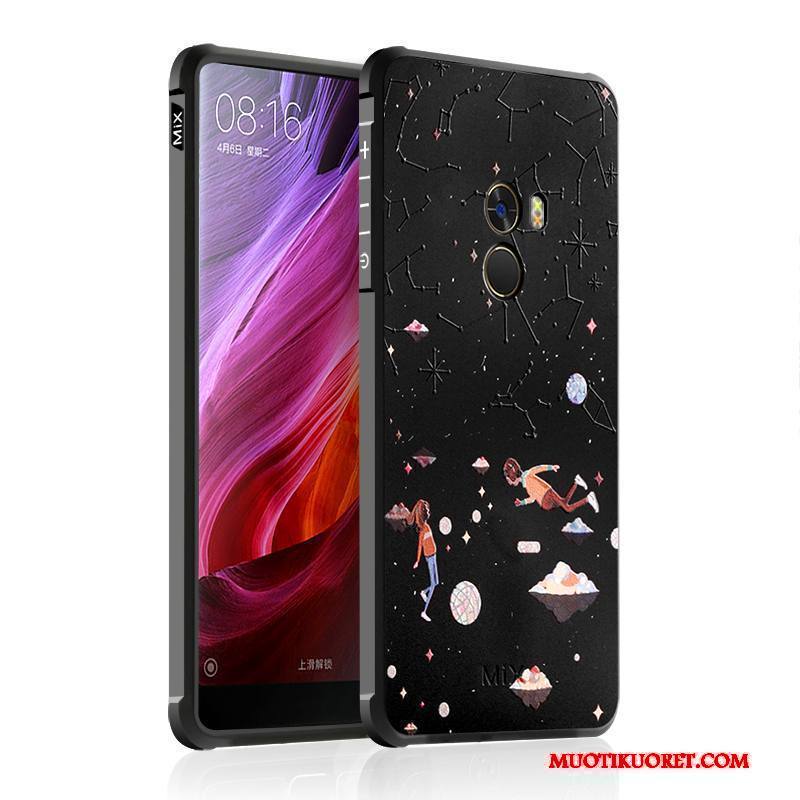 Mi Mix 2 Kuori Sarjakuva Puhelimen Kuoret Suojaus Kotelo Musta Pieni Silikoni