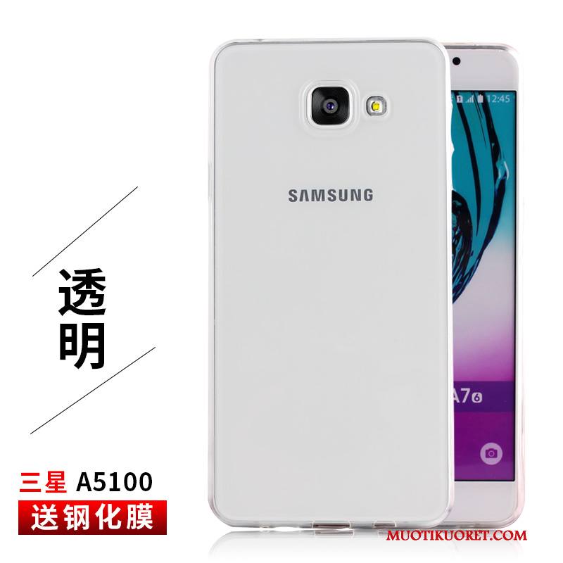 Samsung Galaxy A5 2016 Silikoni Kuori Kotelo Suojaus Läpinäkyvä Ohut Valkoinen