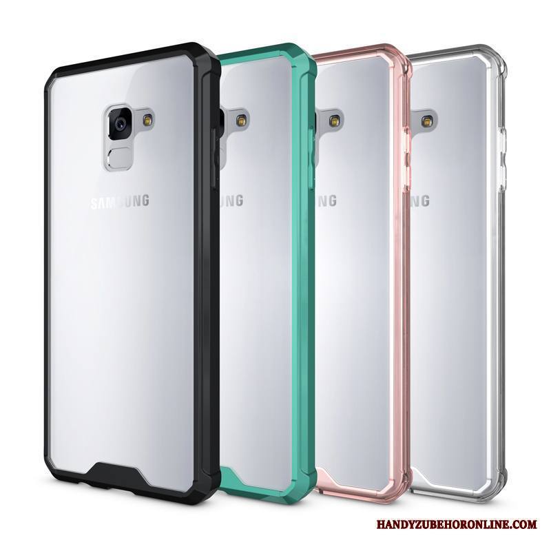 Samsung Galaxy A8 2018 Kuori Murtumaton Läpinäkyvä Puhelimen Kuoret Suojaus Suupaltti All Inclusive Kotelo