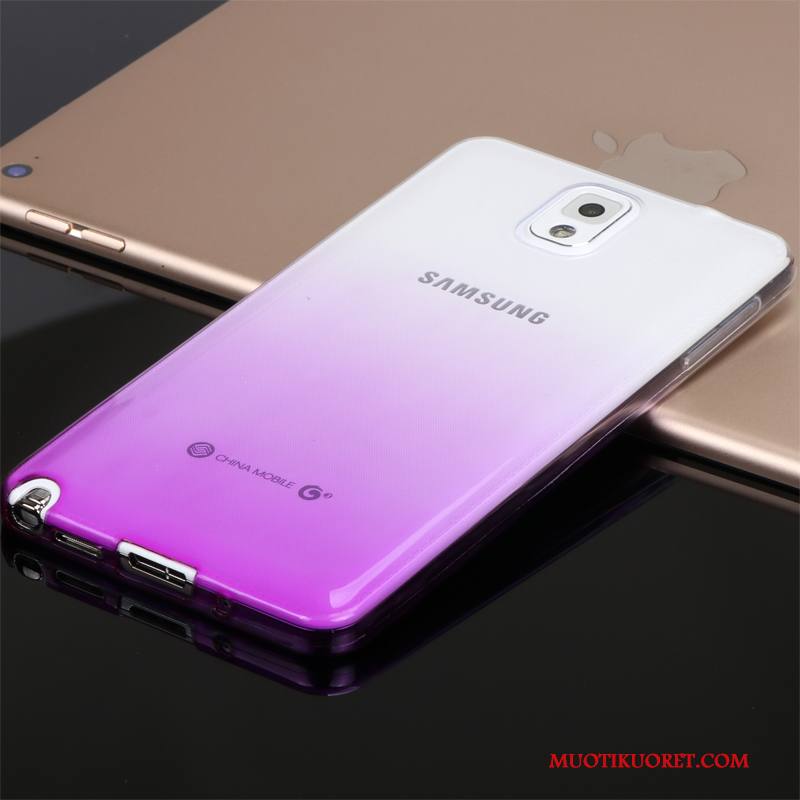 Samsung Galaxy Note 3 Kevyt Violetti Kotelo Läpinäkyvä Kuori Silikoni Puhelimen Kuoret