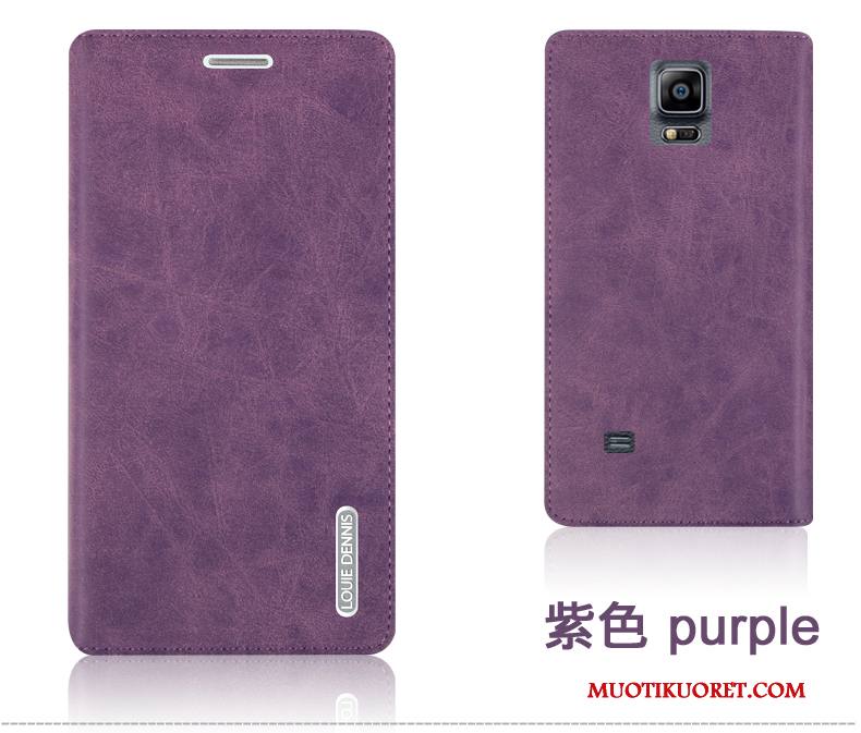 Samsung Galaxy Note 4 Nahkakotelo Kuori Puhelimen Puhelimen Kuoret Tähti Violetti Simpukka