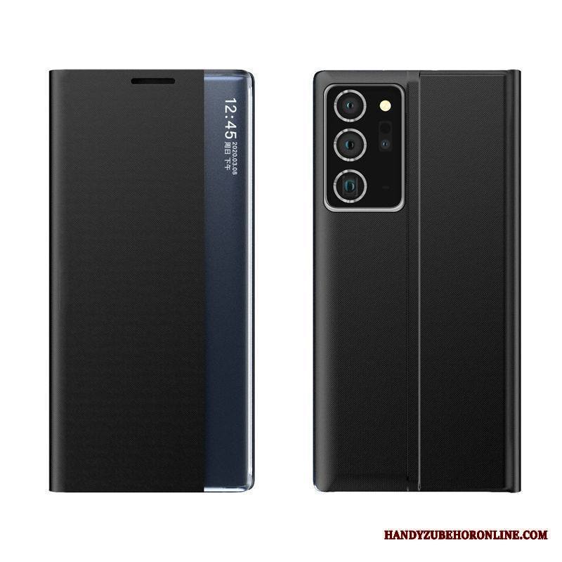Samsung Galaxy Note20 Kuori Suojaus Horrostila Puhelimen Kuoret Windows Kotelo Musta Nahkakotelo