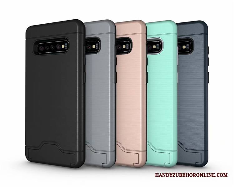 Samsung Galaxy S10 Kuori Johdin Kortti Tuki Murtumaton Yksinkertainen Harmaa Tähti