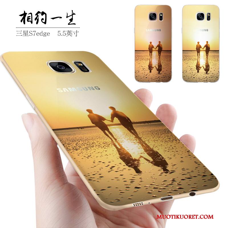 Samsung Galaxy S7 Edge Kuori Silikoni Puhelimen Kuoret Luova Pieni Tähti Murtumaton Keltainen