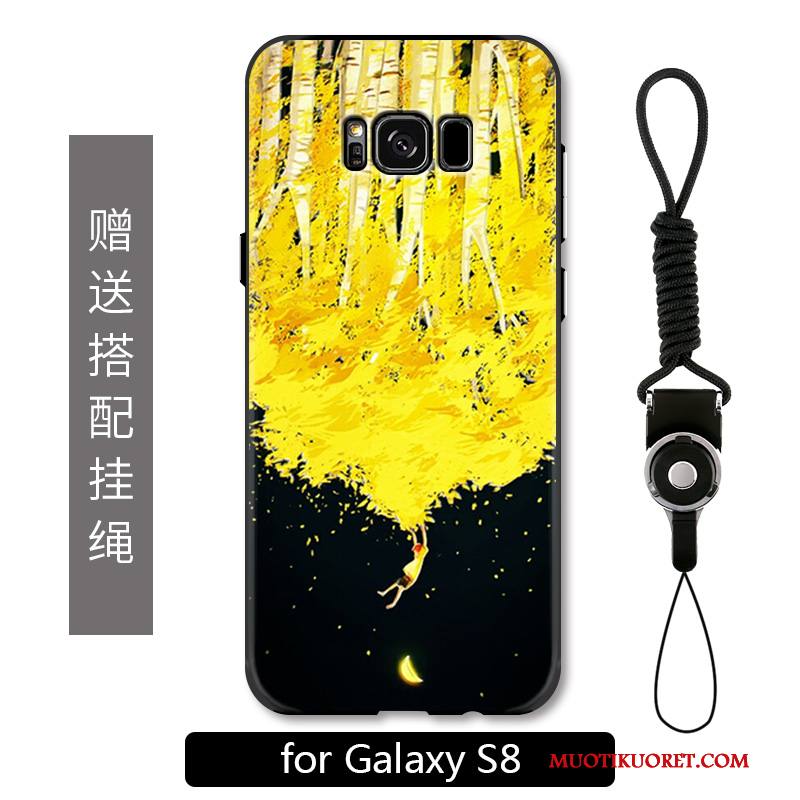 Samsung Galaxy S8 Kuori Maalaus Ripustettavat Koristeet Kotelo Kohokuviointi All Inclusive Keltainen Puhelimen Kuoret