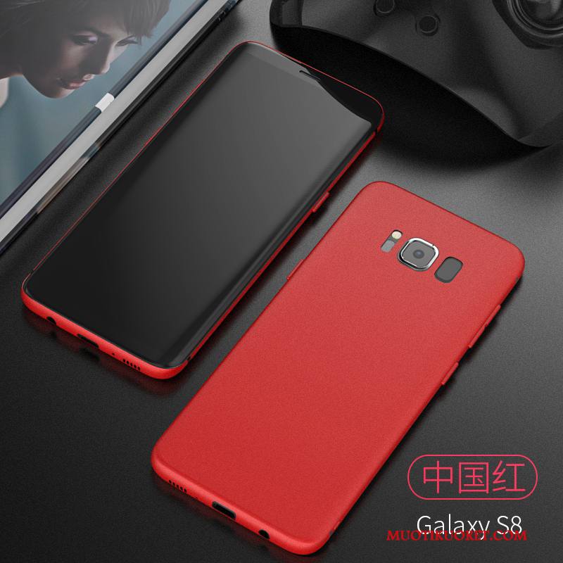 Samsung Galaxy S8 Kuori Punainen Yksinkertainen Pehmeä Neste Ohut Murtumaton Silikoni Puhelimen Kuoret