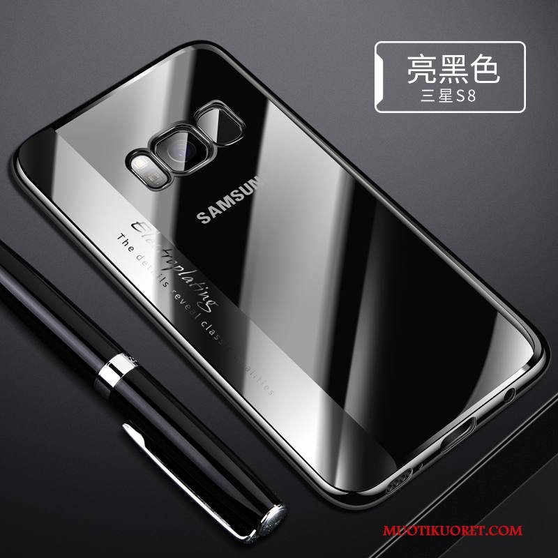 Samsung Galaxy S8 Kuori Silikoni Ohut Tähti Läpinäkyvä Ultra Musta Suojaus