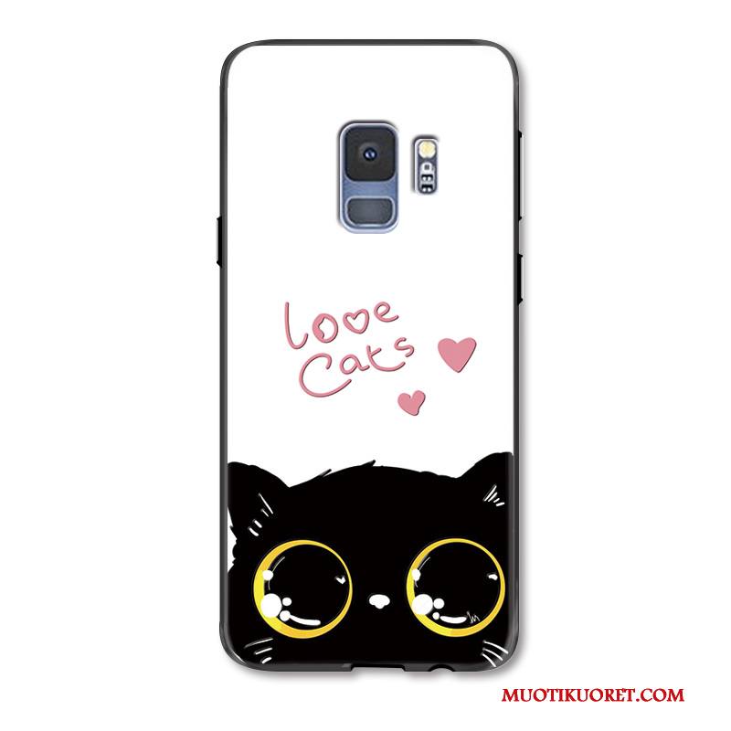 Samsung Galaxy S9 Kuori Ihana Valkoinen Rakastunut Puhelimen Kuoret Kohokuviointi Murtumaton Kissa