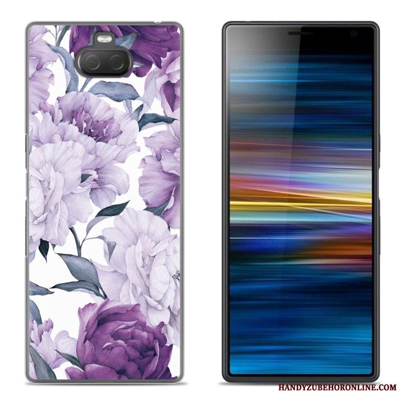 Sony Xperia 10 Plus Violetti Hemming Kotelo Pehmeä Neste Kuori Kukka Luova