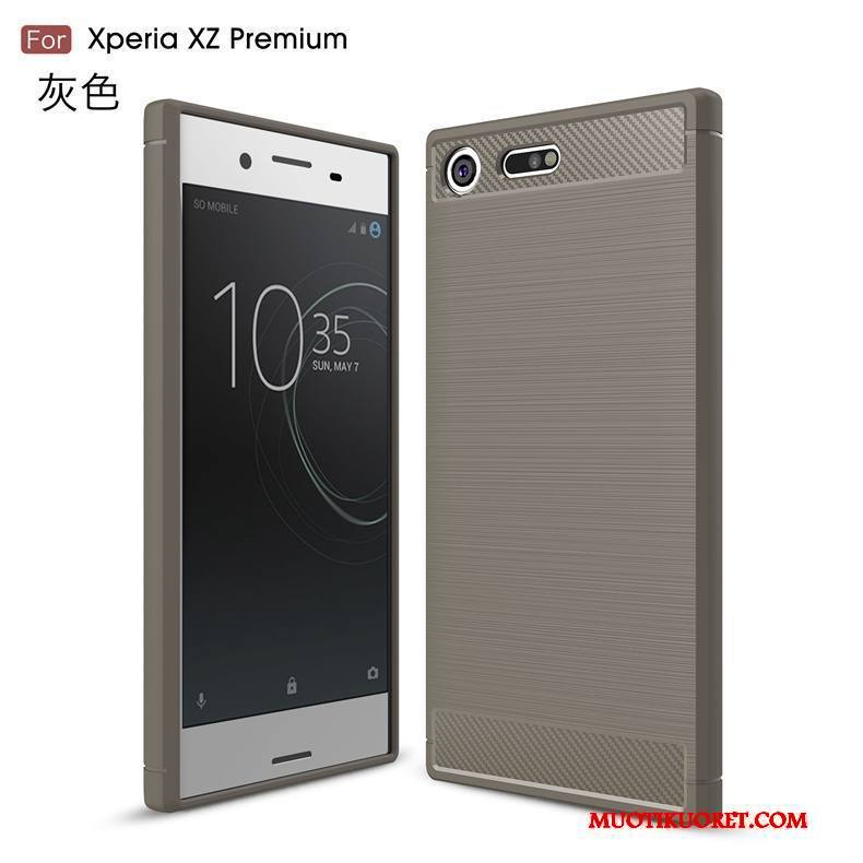 Sony Xperia Xz Premium Silikoni All Inclusive Kuori Puhelimen Kuoret Harmaa Kukkakuvio Pehmeä Neste