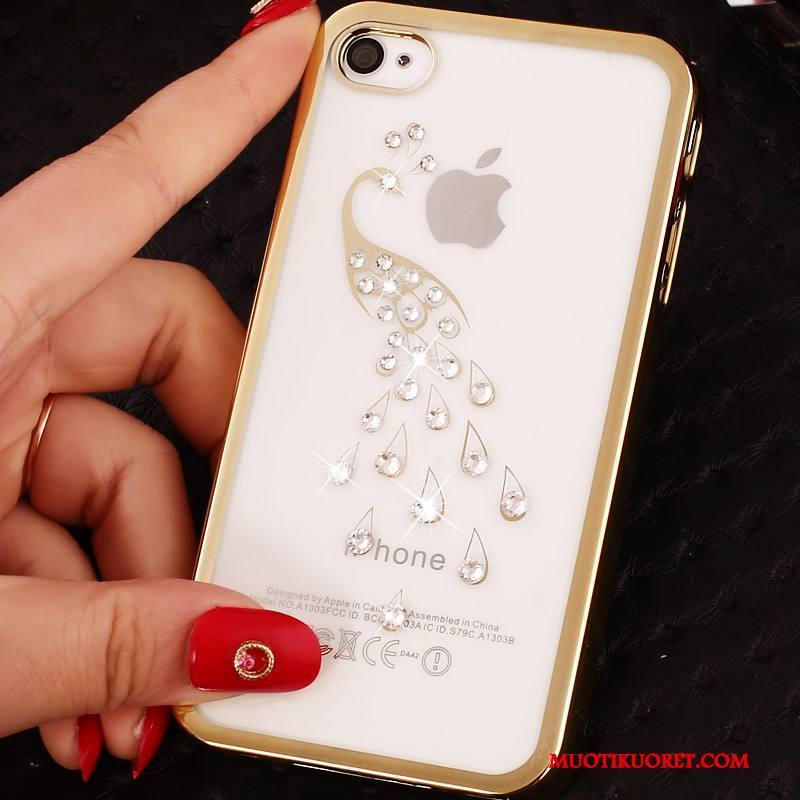 iPhone 4/4s Kuori Rhinestone Inlay Puhelimen Kuoret Suojaus Syvä Väri Kulta Violetti Kova