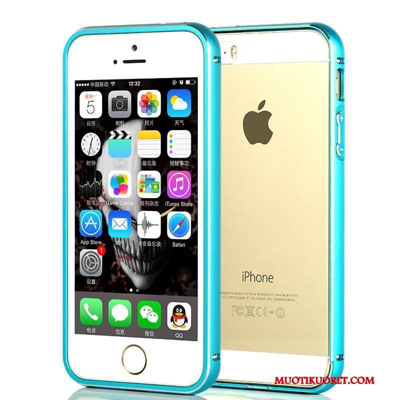 iPhone 5/5s Kuori Ultra Läpinäkyvä All Inclusive Ohut Kehys Takakansi Sininen
