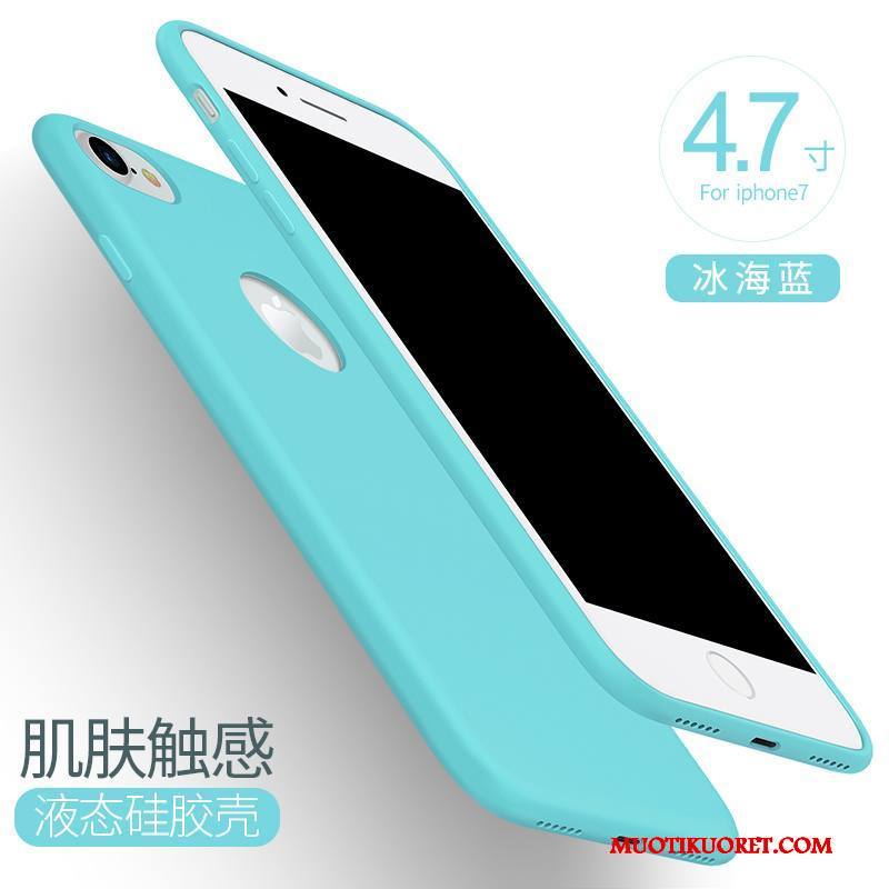 iPhone 7 All Inclusive Pu Puhelimen Kuoret Kuori Pehmeä Neste Sininen Silikoni
