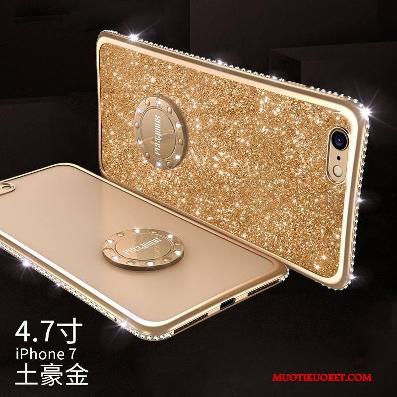 iPhone 7 Kuori Kulta Tide-brändi Strassi Tyylikäs Rengas Silikoni Murtumaton