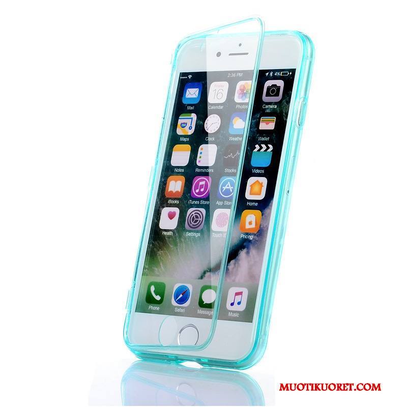 iPhone 7 Kuori Pehmeä Neste Suojaus Kotelo Sininen Silikoni Puhelimen Simpukka