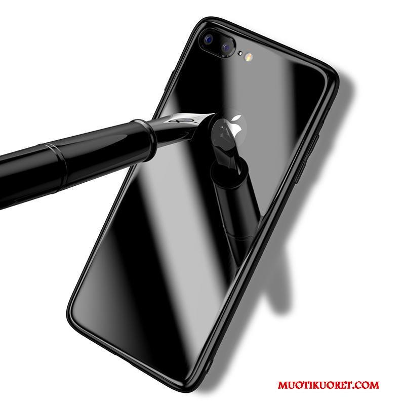 iPhone 8 Kuori Lasi Kotelo Musta Karkaisu Murtumaton All Inclusive