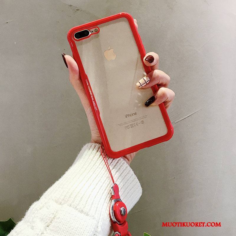 iPhone 8 Kuori Punainen Ripustettavat Koristeet Suojaus Murtumaton Luova Tide-brändi Lasi