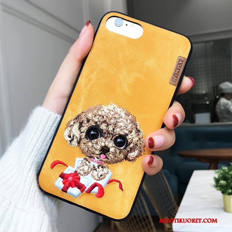 iPhone 8 Plus Kuori Kirjonta Keltainen Murtumaton Rakastunut Puhelimen Kuoret Koira All Inclusive