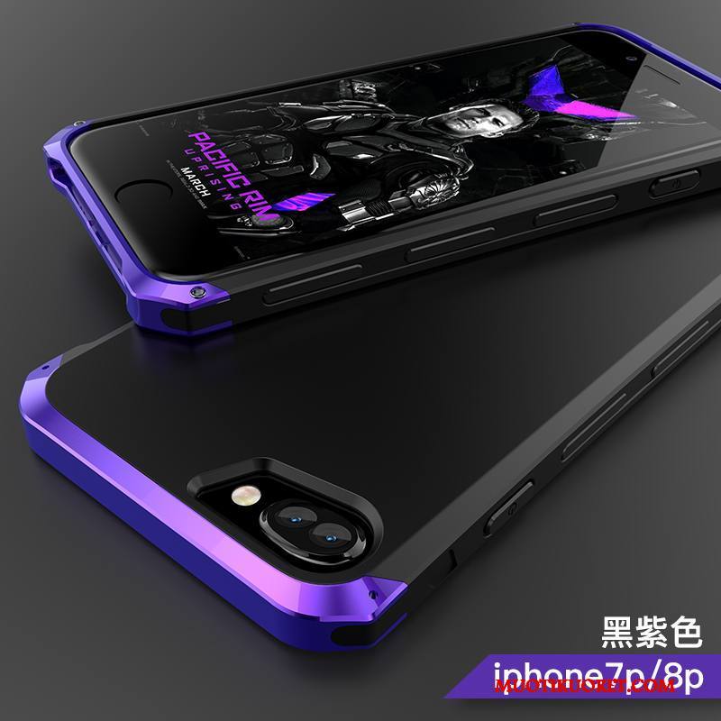 iPhone 8 Plus Kuori Metalli Violetti Luova All Inclusive Persoonallisuus Murtumaton Puhelimen Kuoret