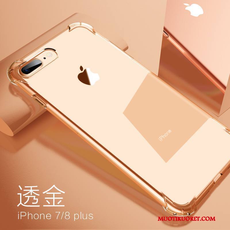 iPhone 8 Plus Kuori Silikoni Murtumaton All Inclusive Pu Suupaltti Kulta Puhelimen Kuoret