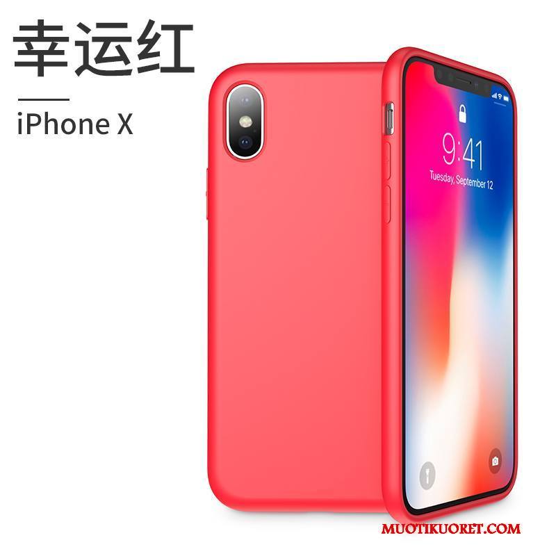 iPhone X Kuori Silikoni Punainen Tide-brändi All Inclusive Kotelo Puhelimen Kuoret Uusi
