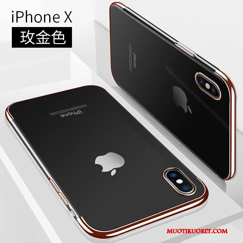 iPhone X Kuori Trendi Kulta Silikoni Ultra Pinkki Puhelimen Kuoret All Inclusive