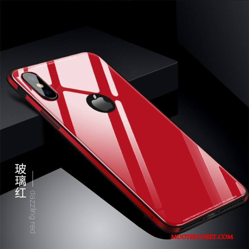 iPhone X Kuori Trendi Punainen Lasi Murtumaton Silikoni Puhelimen Kuoret Pehmeä Neste