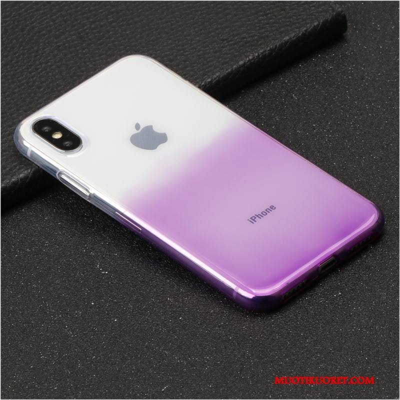 iPhone X Puhelimen Kuoret Läpinäkyvä Sininen Uusi Ylellisyys Kuori Violetti