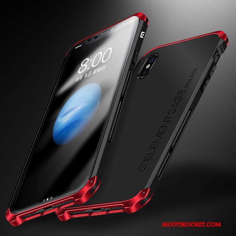 iPhone X Tide-brändi Suojaus Kuori Silikoni Puhelimen Kuoret Punainen Metalli