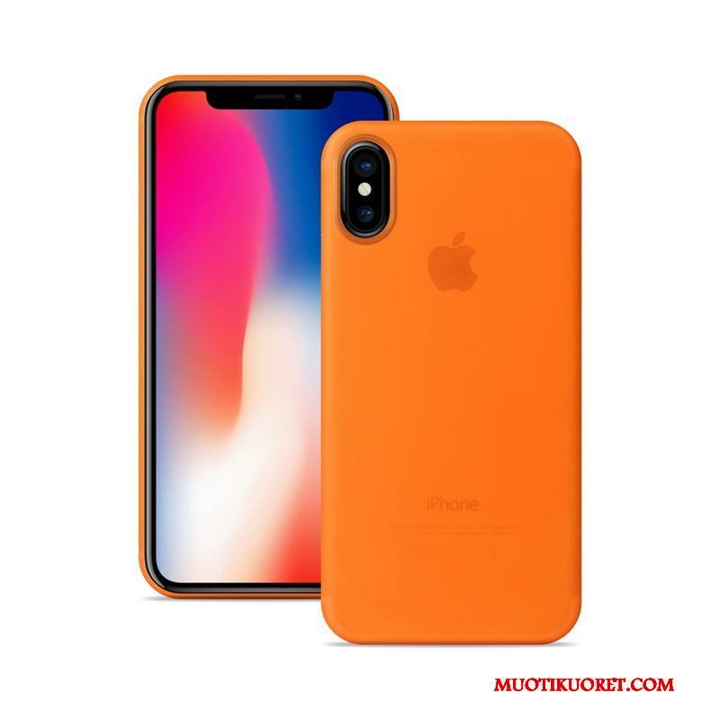 iPhone X Ultra Oranssi Ohut Suojaus Puhelimen Kuoret Pesty Suede Kuori